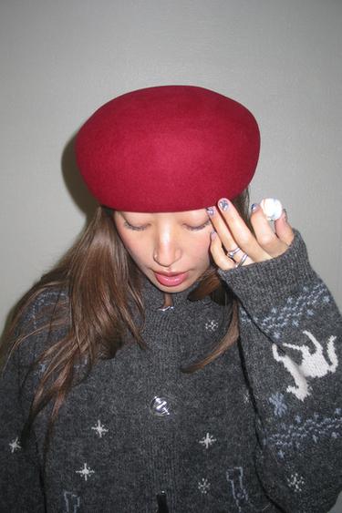 자카드 니트 콤비 버튼 재킷 - Zara 그레이 / 블루