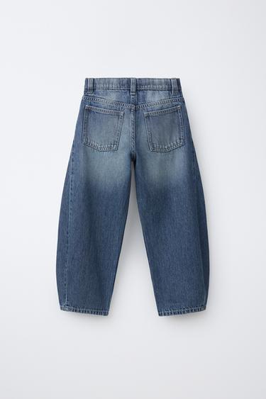 JEANS BARREL CINTURÓN CORDÓN - Azul medio de Zara