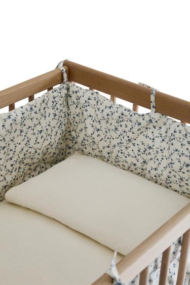 BLUE FLORAL BABY COT BUMPER COVER - Blue by Zara
