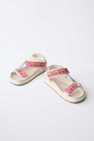 BEADED TECHNICAL SANDALS - Ecru White by Zara - Image 2