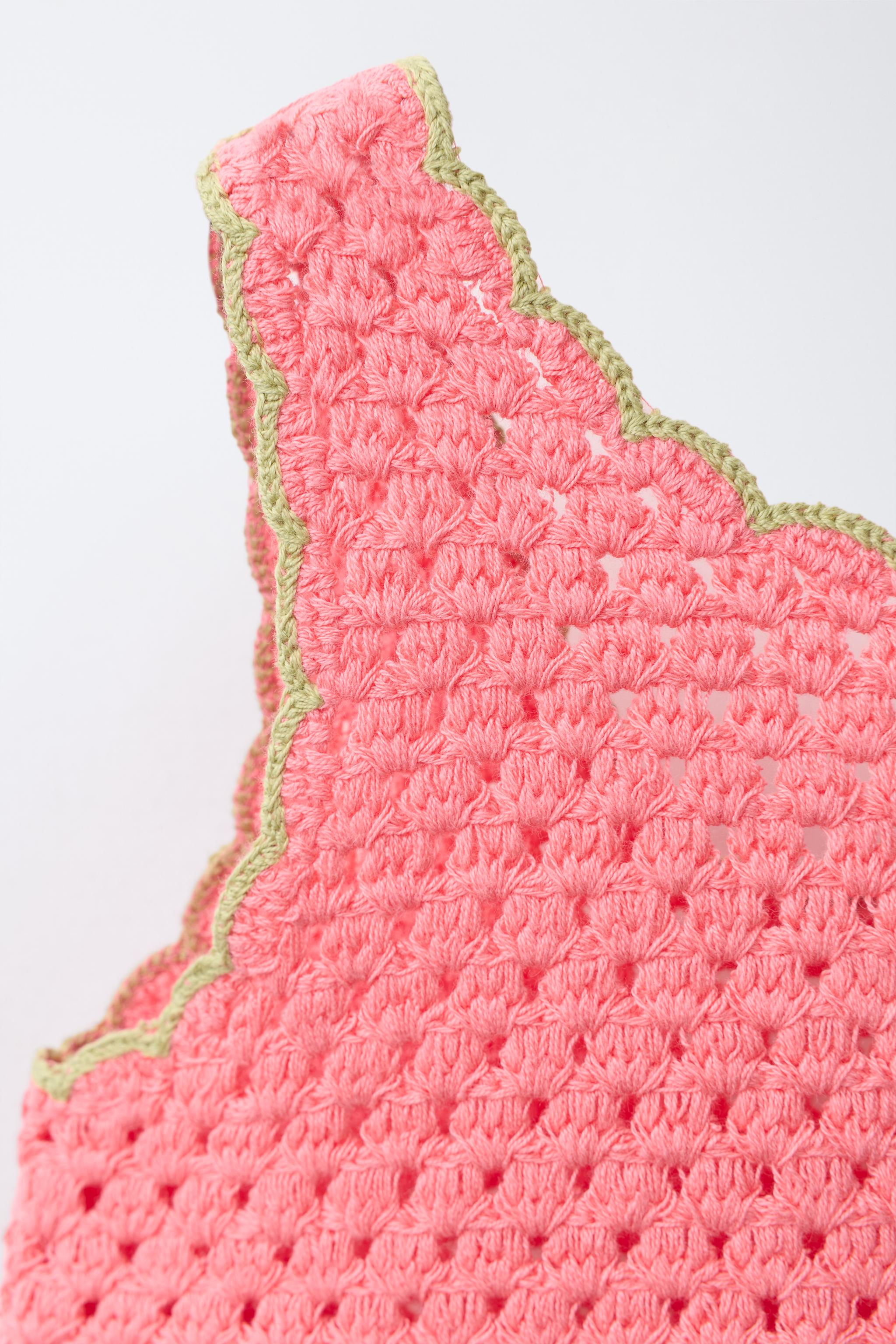 EMBROIDERED CROCHET KNIT TOP