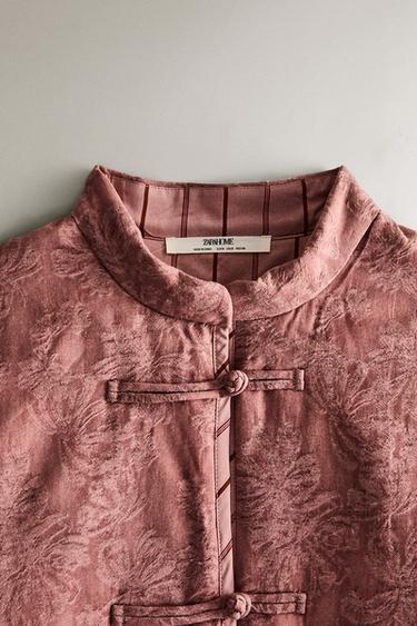 VESTE JACQUARD FLEURS - Rose de Zara - Image 1