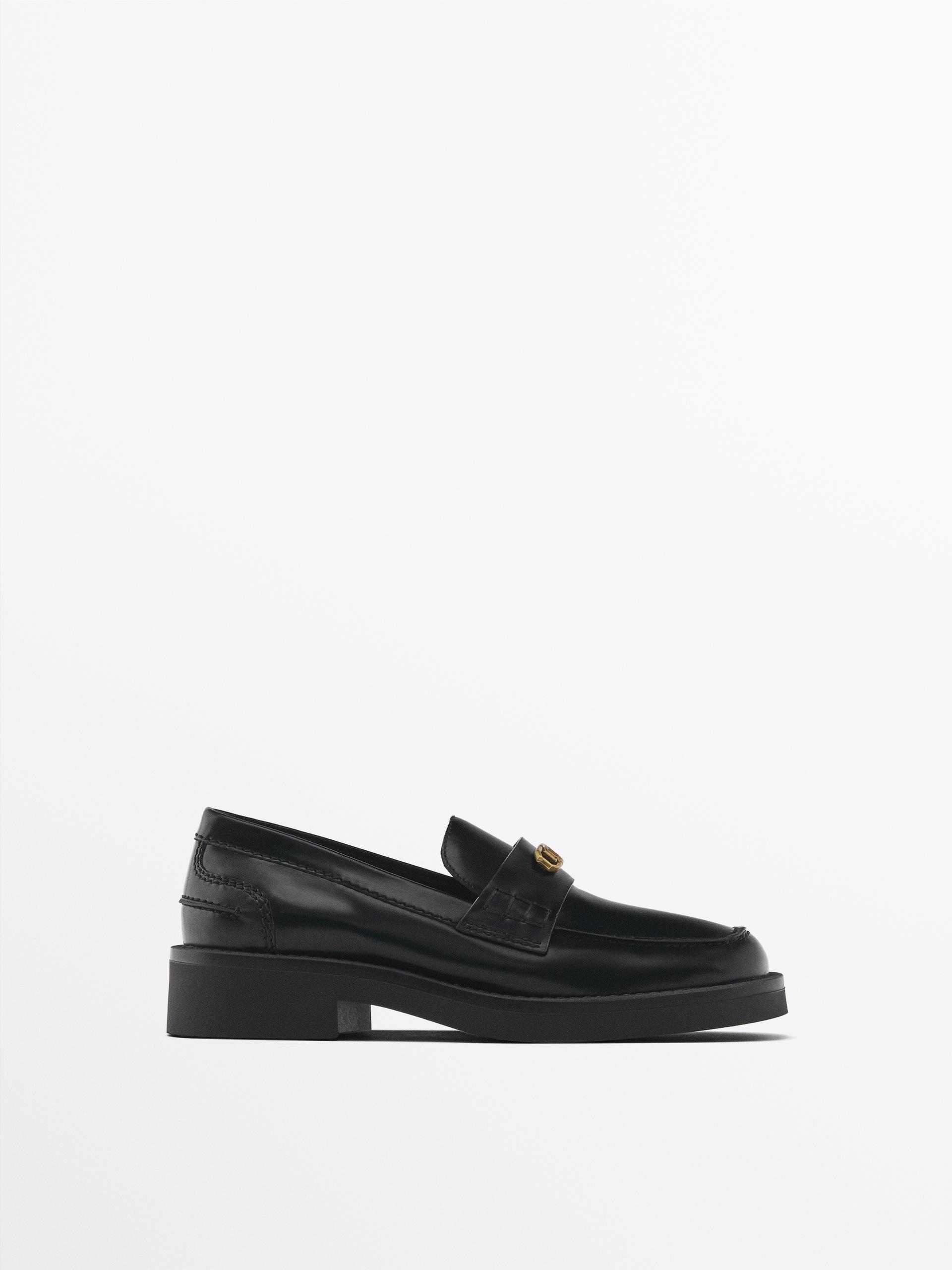 Loafers with metal detail - Black | ZARA United States