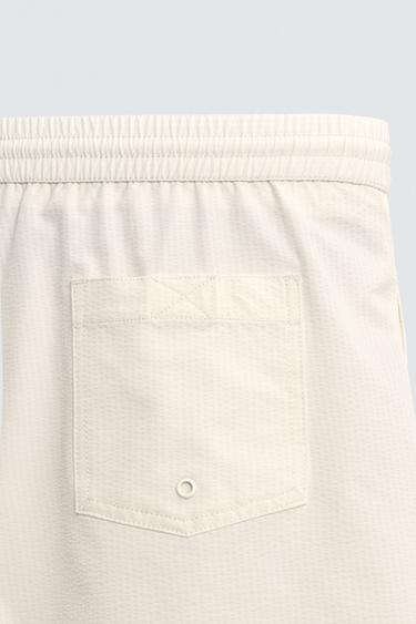 MID-LENGTH SEERSUCKER SWIMMING TRUNKS - Ecru by Zara - Image 9