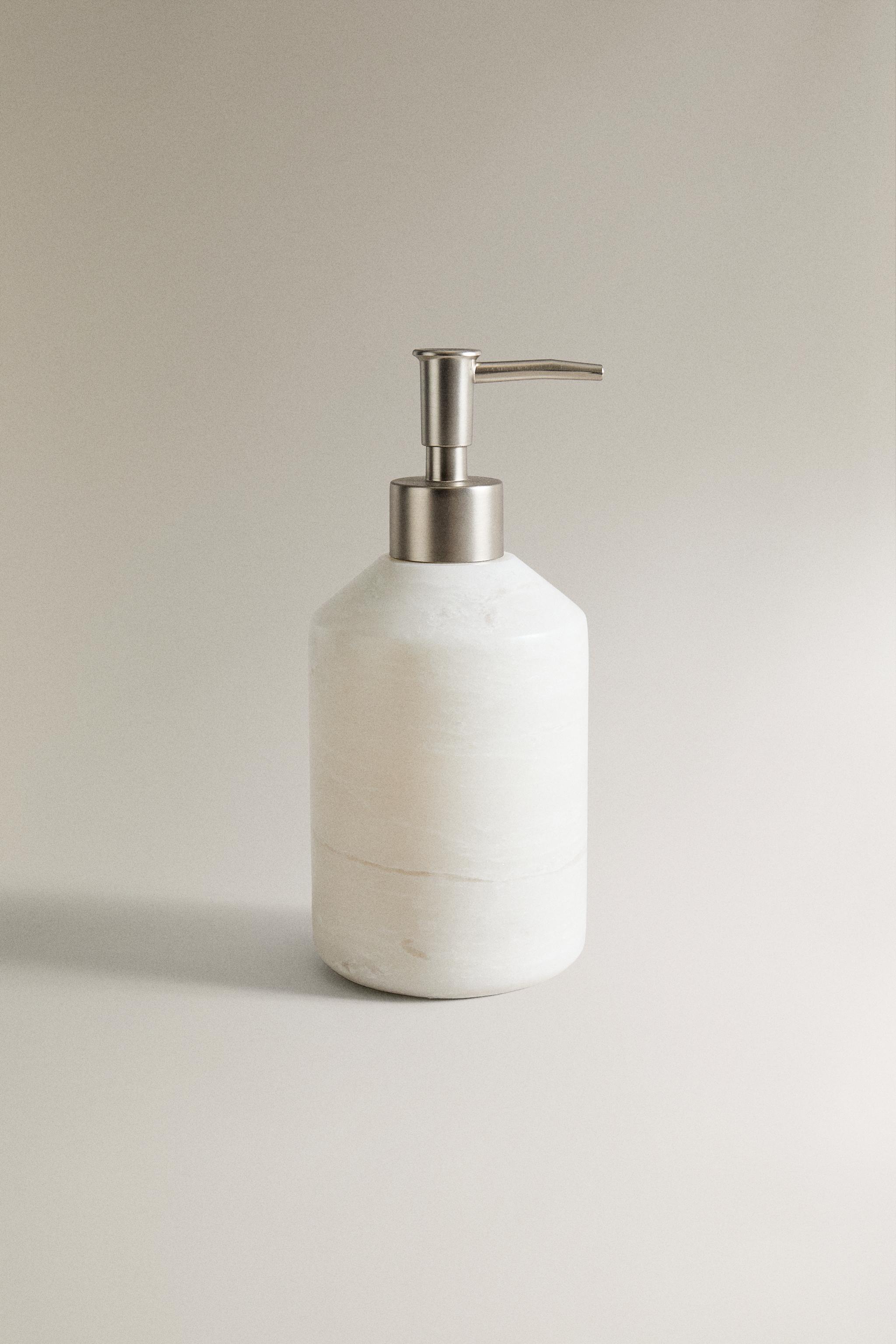 WHITE MARBLE SOAP DISPENSER — white