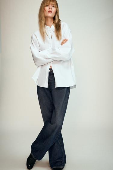 CAMISA DE POPELINA COM BOLSO - Branco da Zara - Imagem 0