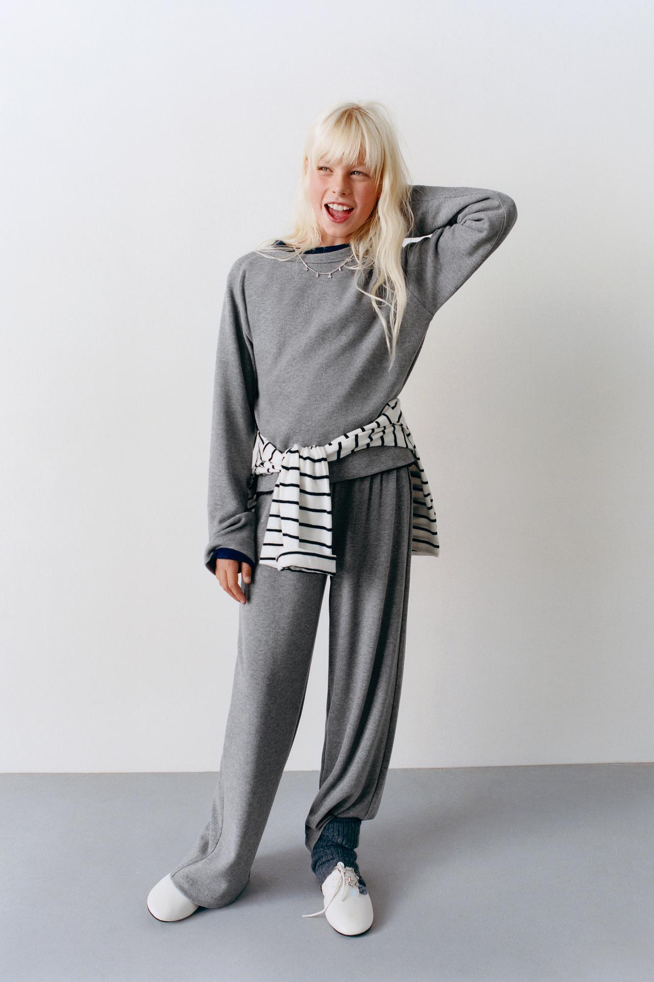 SOFT TOUCH WIDE-LEG PANTS — Gray