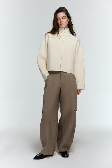 Zara CARGO BALLOON PANTS - Brown / Taupe