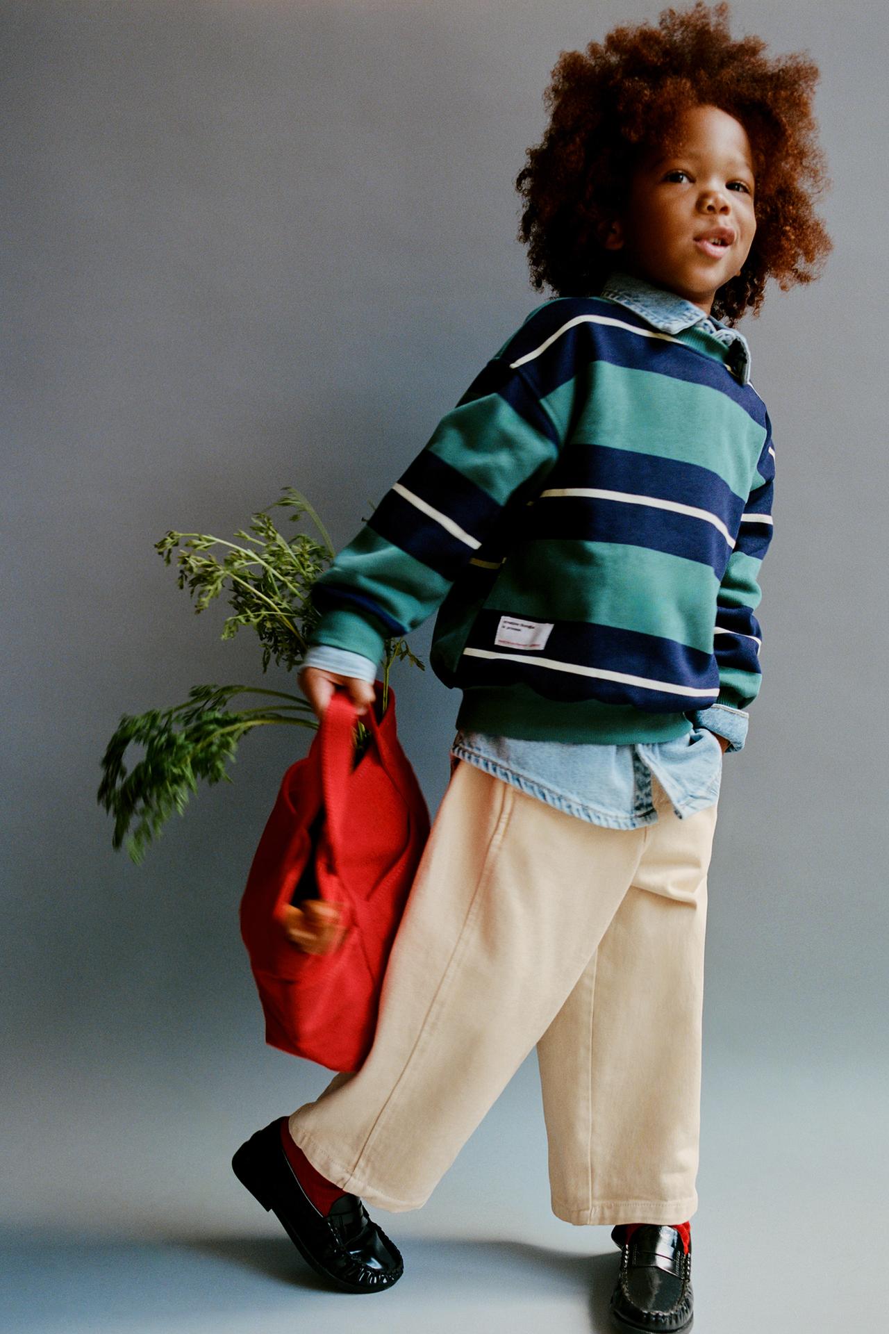 STRIPED SWEATSHIRT — Bottle green