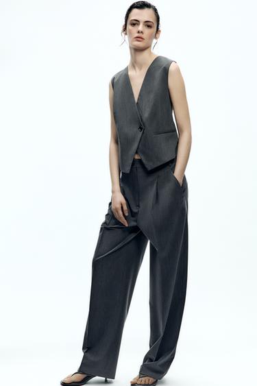 ZW COLLECTION DARTED TROUSERS - Mid-grey by Zara - Image 0