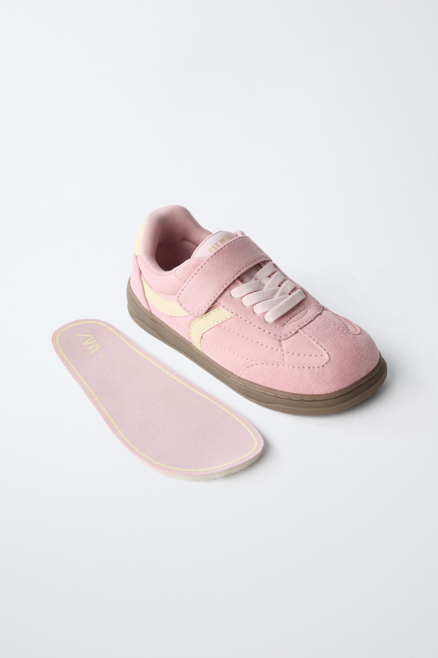 Детские кроссовки Zara Contrast Barefoot, цвет: Розовый — фото 4