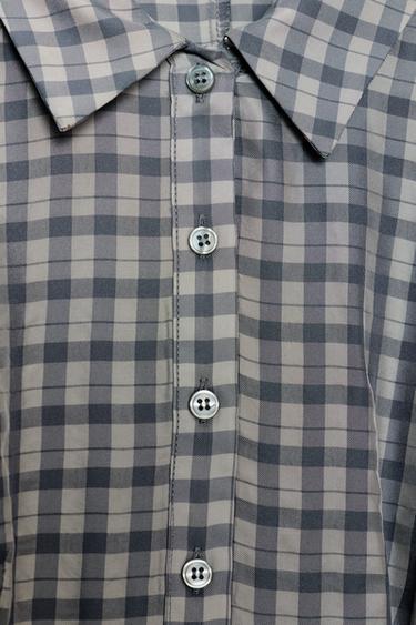 ROBE COURTE À CARREAUX ET VOLANTS - Gris de Zara - Image 6