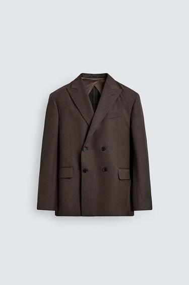 DOPPELREIHIGER BLAZER IM FISCHGRÄTMUSTER - Braun von Zara