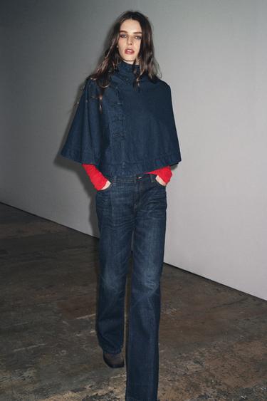 DENIM CAPE WITH TOGGLES - Blue by Zara - Image 0