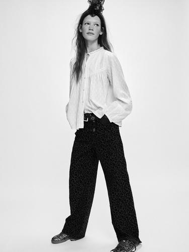 ROMANTIC DOTTED MESH SHIRT - Oyster-white by Zara