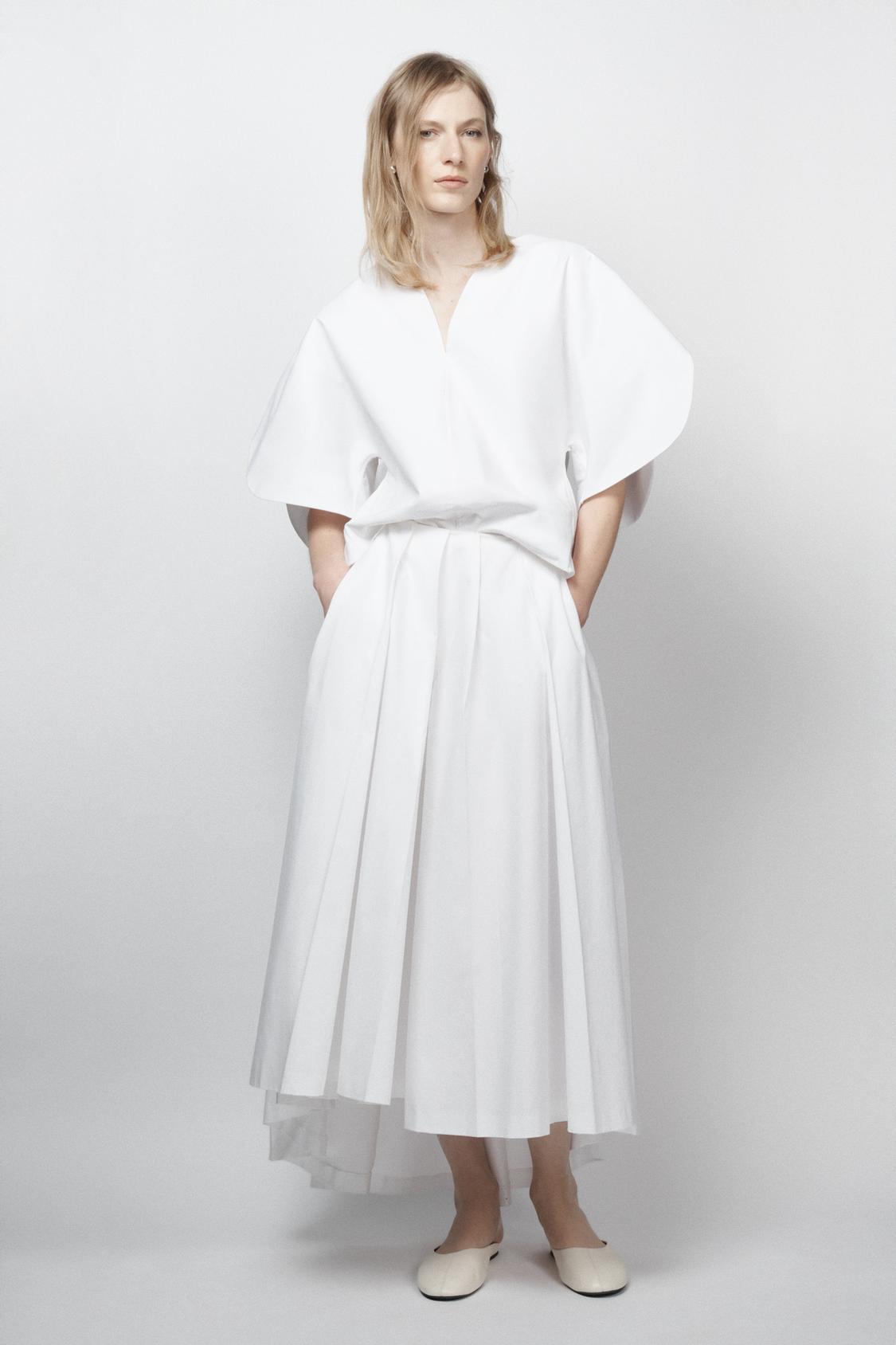 ZARA ZW COLLECTION LIMITED EDITION ASYMMETRIC POPLIN SKIRT