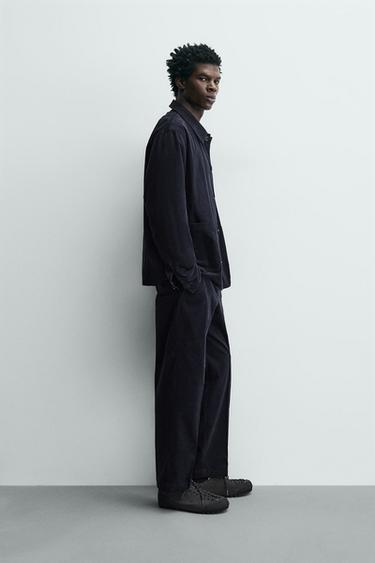 CORDUROY OVERSHIRT WITH POCKETS - Blue by Zara - Image 3