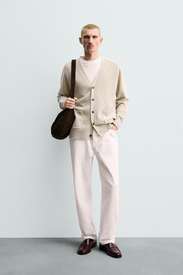 WOOL - ALPACA CARDIGAN - Ecru by Zara - Image 0