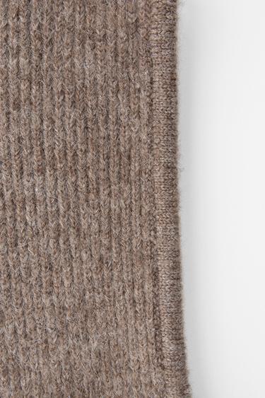 CAPUCHE CÔTELÉE AVEC CORDON - Marron / Taupe de Zara - Image 3
