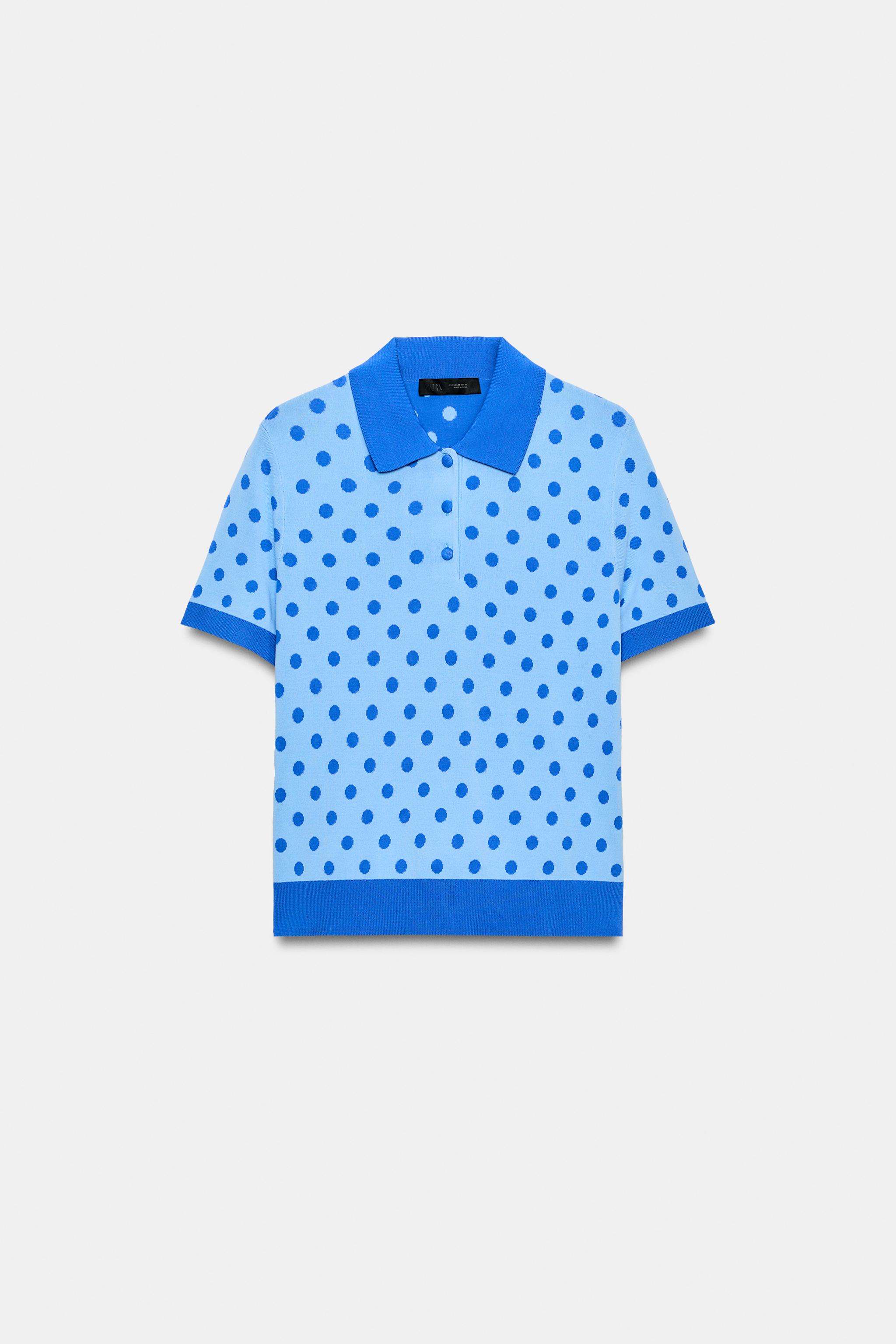 POLKA DOT KNIT POLO SHIRT