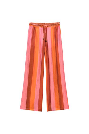 PANTALÓN ANCHO RAYAS - Multicolor de Zara