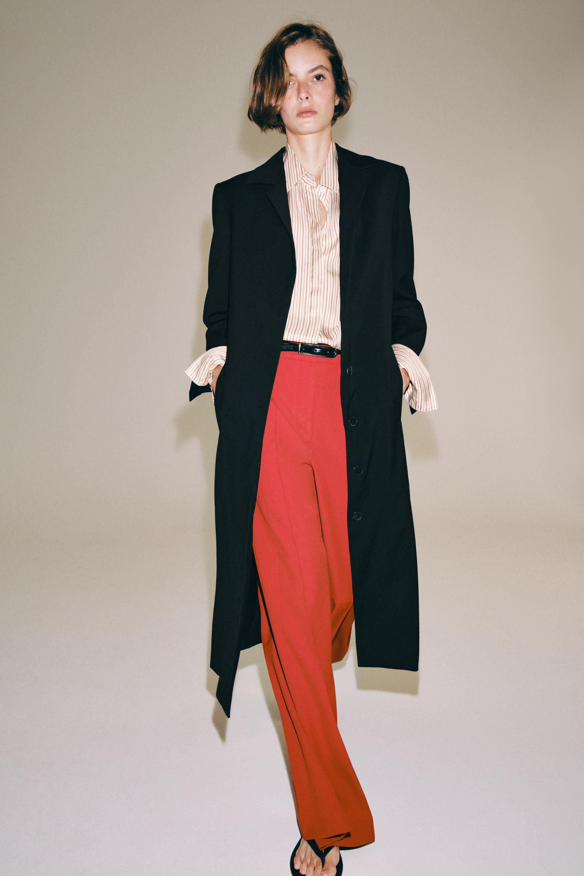 ZW COLLECTION WIDE-LEG TROUSERS — Red
