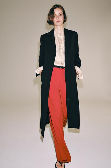 PANTALÓN ANCHO ZW COLLECTION - Rojo de Zara