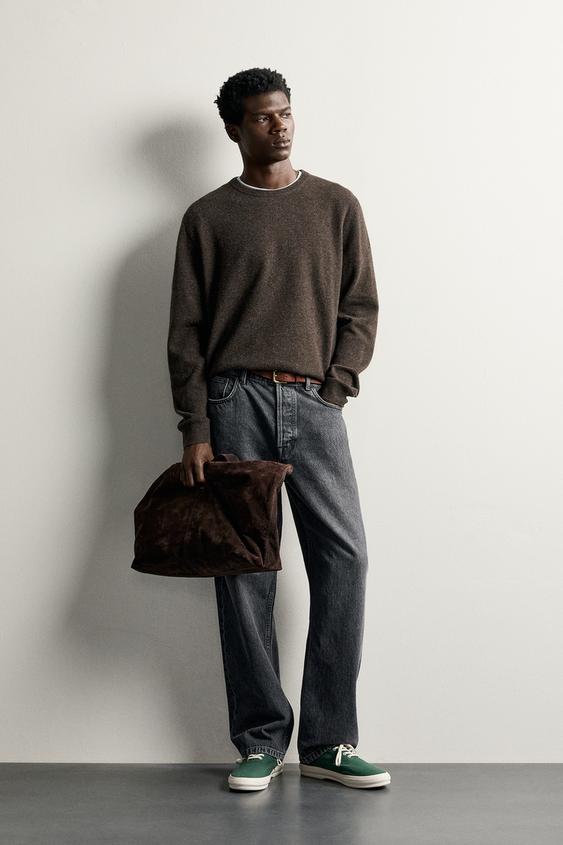 Мужской свитер Zara Argyle Jacquard, цвет: Коричневый