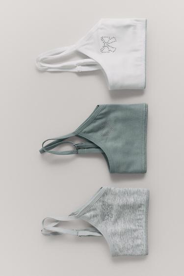 Zara 9-14 歲/ 三件裝水鑽造型上衣 - 多色