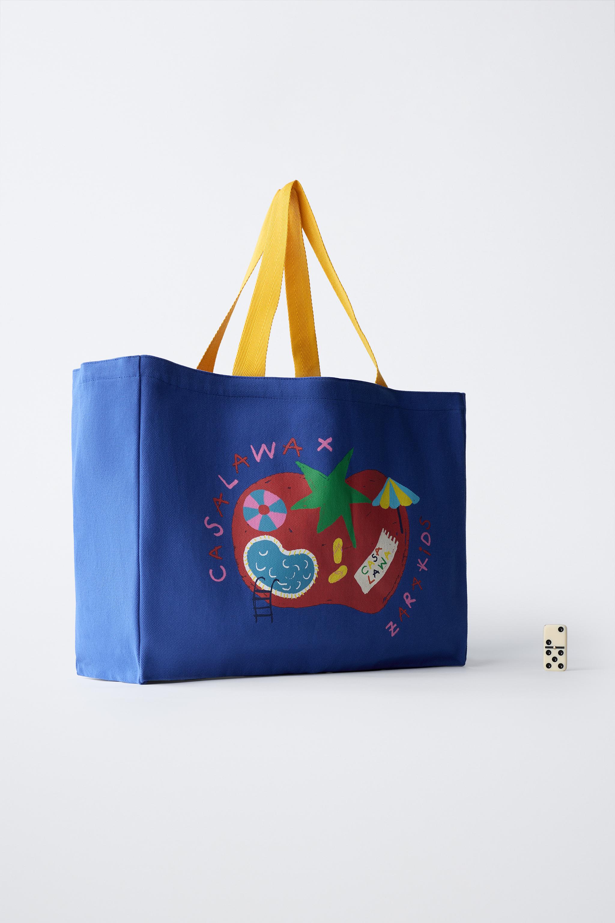 saaaraaa CASA LAWA X ZARA KIDS PRINTED TOTE BAG - Blue | ZARA Canada