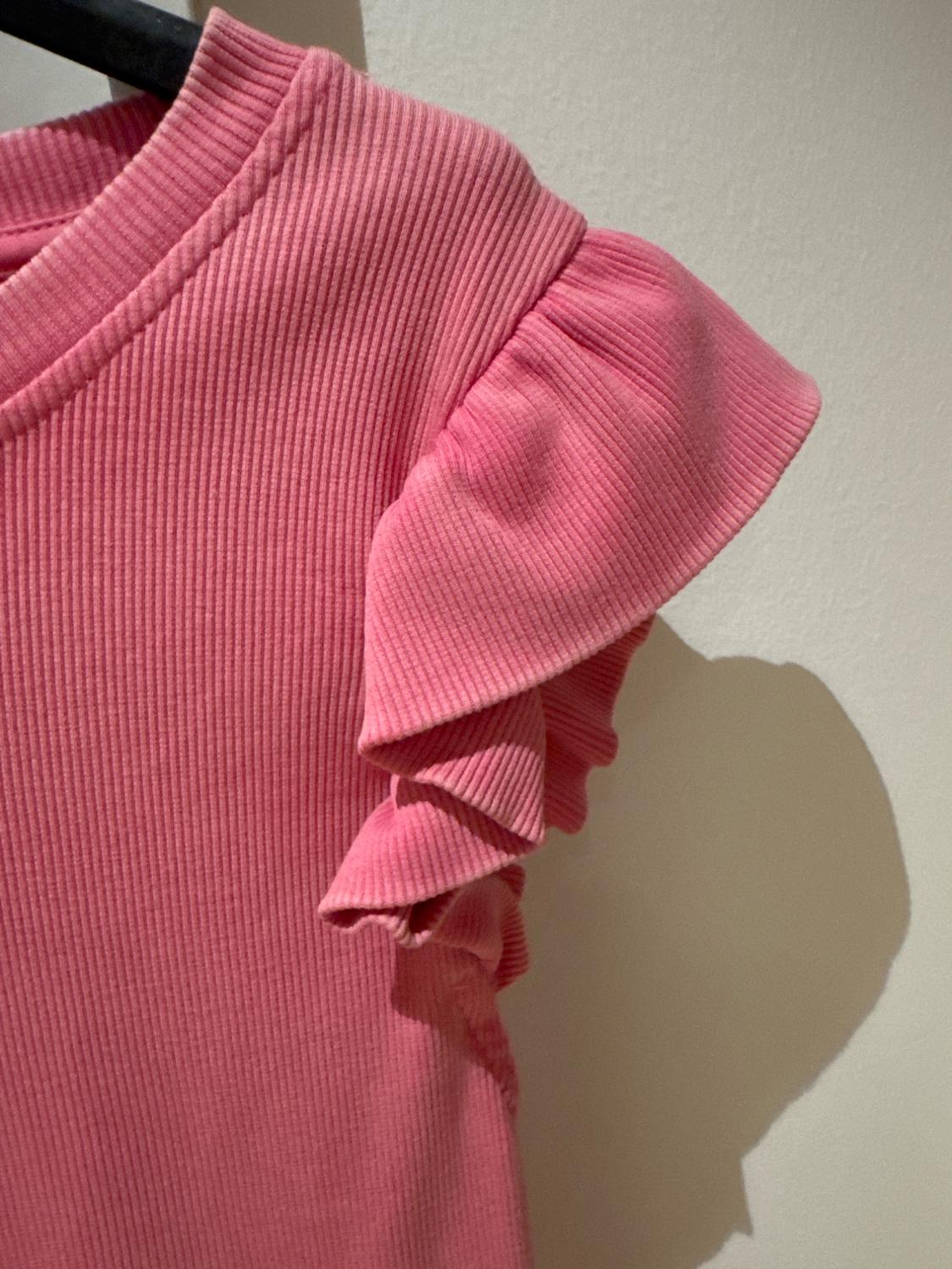 FADED-EFFECT T-SHIRT WITH RUFFLES - Image 3