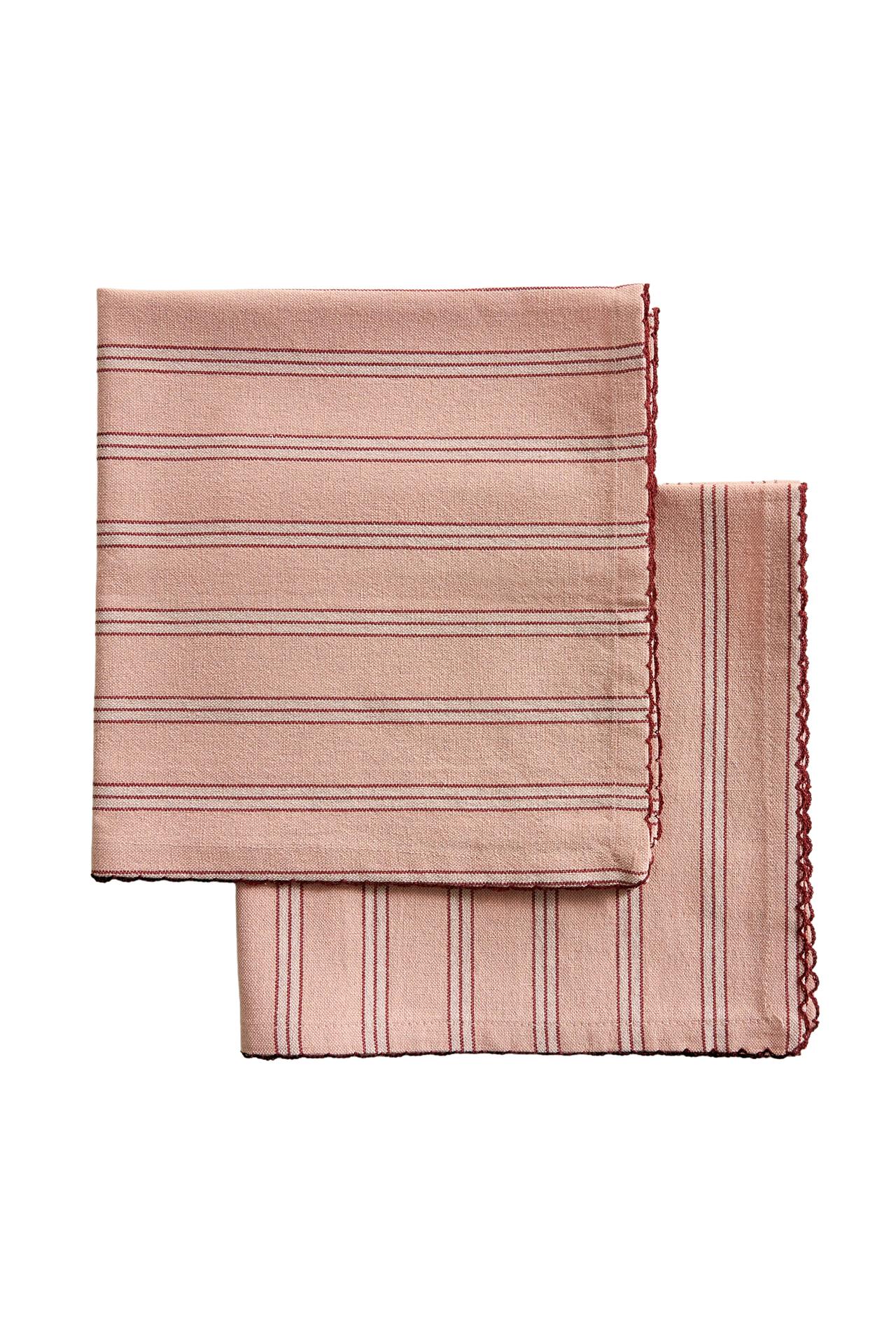 STRIPED SCALLOPED COTTON NAPKINS (PACK OF 2)