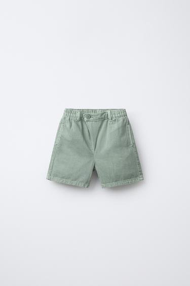 CROSSOVER WAIST BERMUDA SHORTS - Sea green by Zara