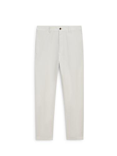 Zara Cotton and linen tapered fit trousers - Oyster-white