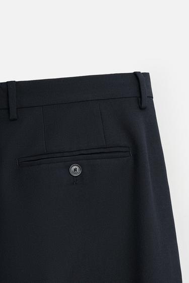 PANTALON DE COSTUME AVEC LAINE - Bleu marine de Zara - Image 7