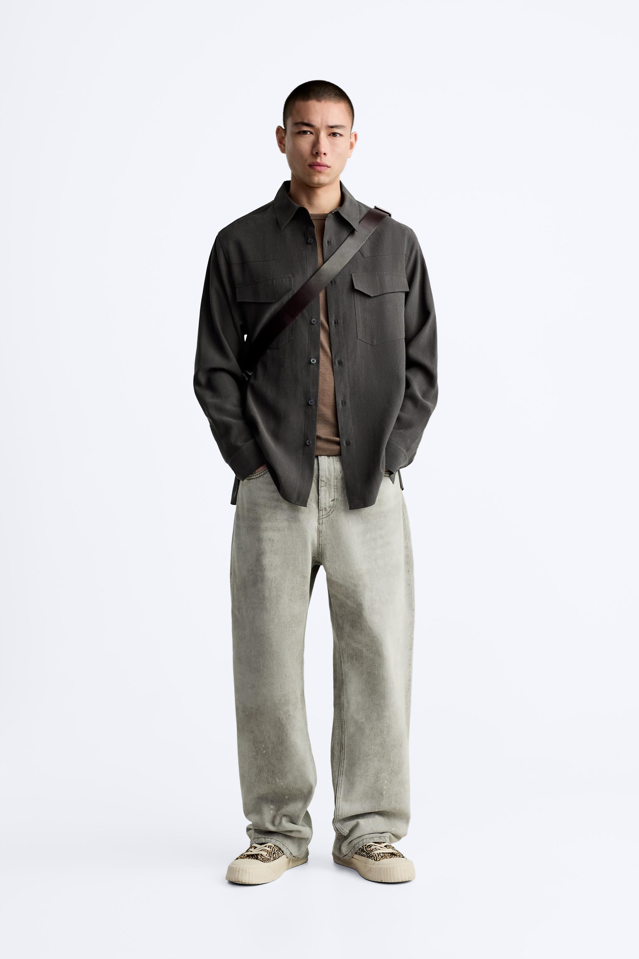 SEAMED BAGGY JEANS - Anthracite grey