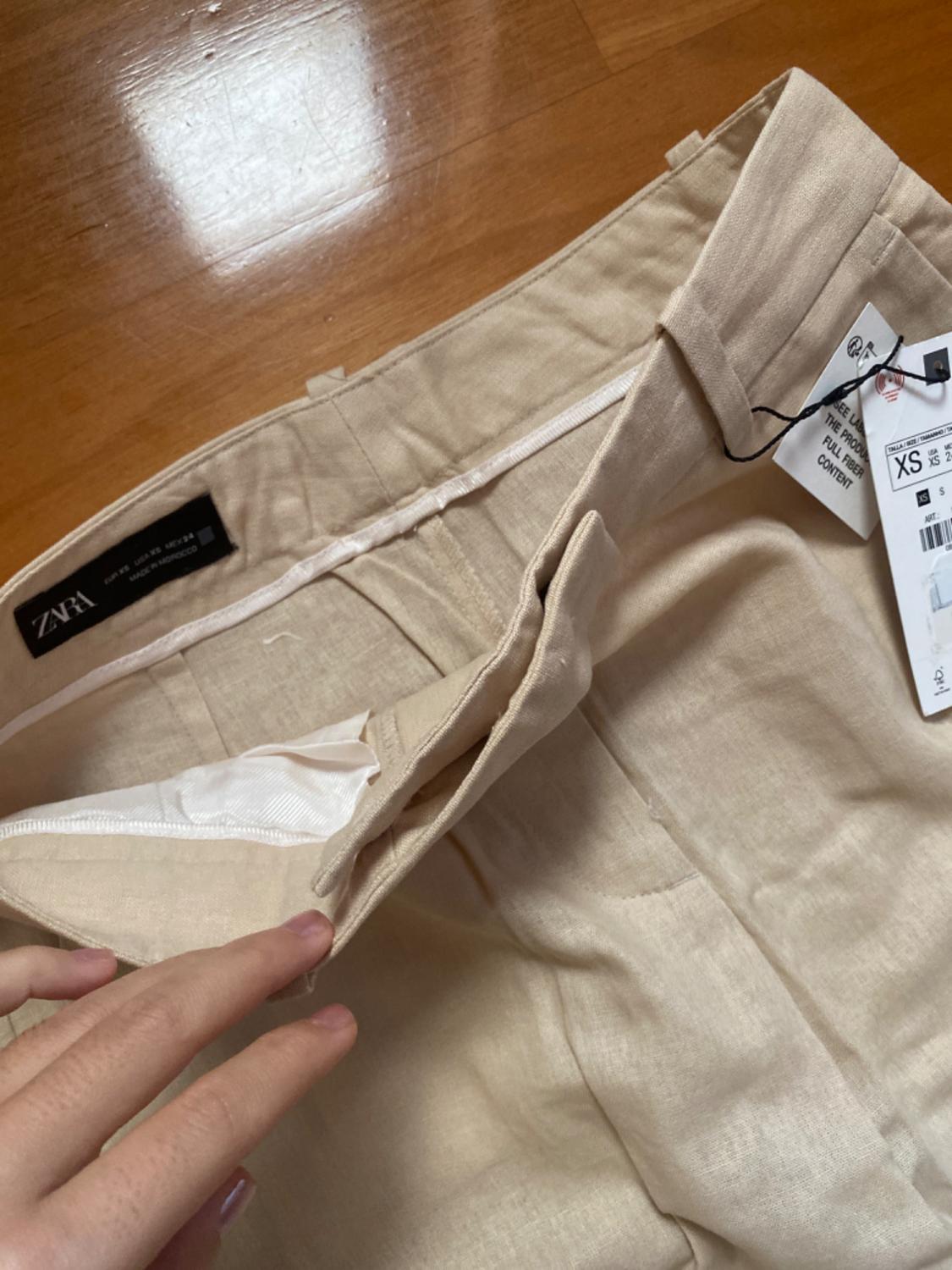 LOW-RISE STRAIGHT-LEG LINEN BLEND TROUSERS - Image 3