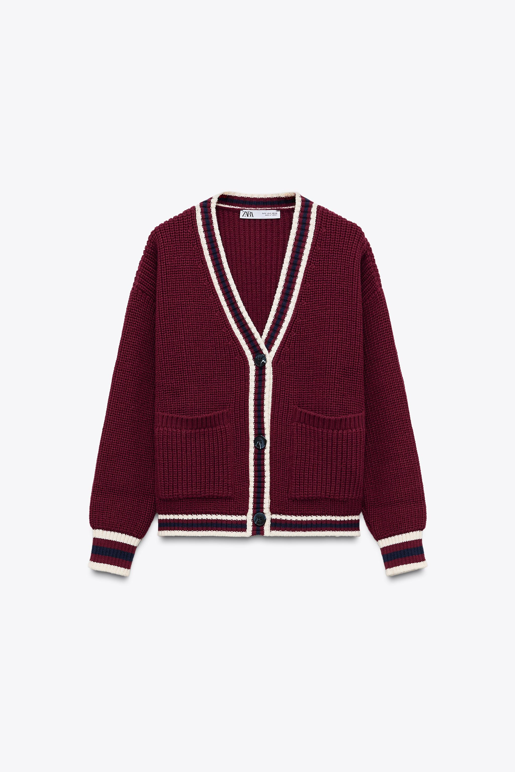 【超特価sale開催】  - パイピングニットジャケット ボルドー 日本 / Japan ZARA | ジャケット・アウター