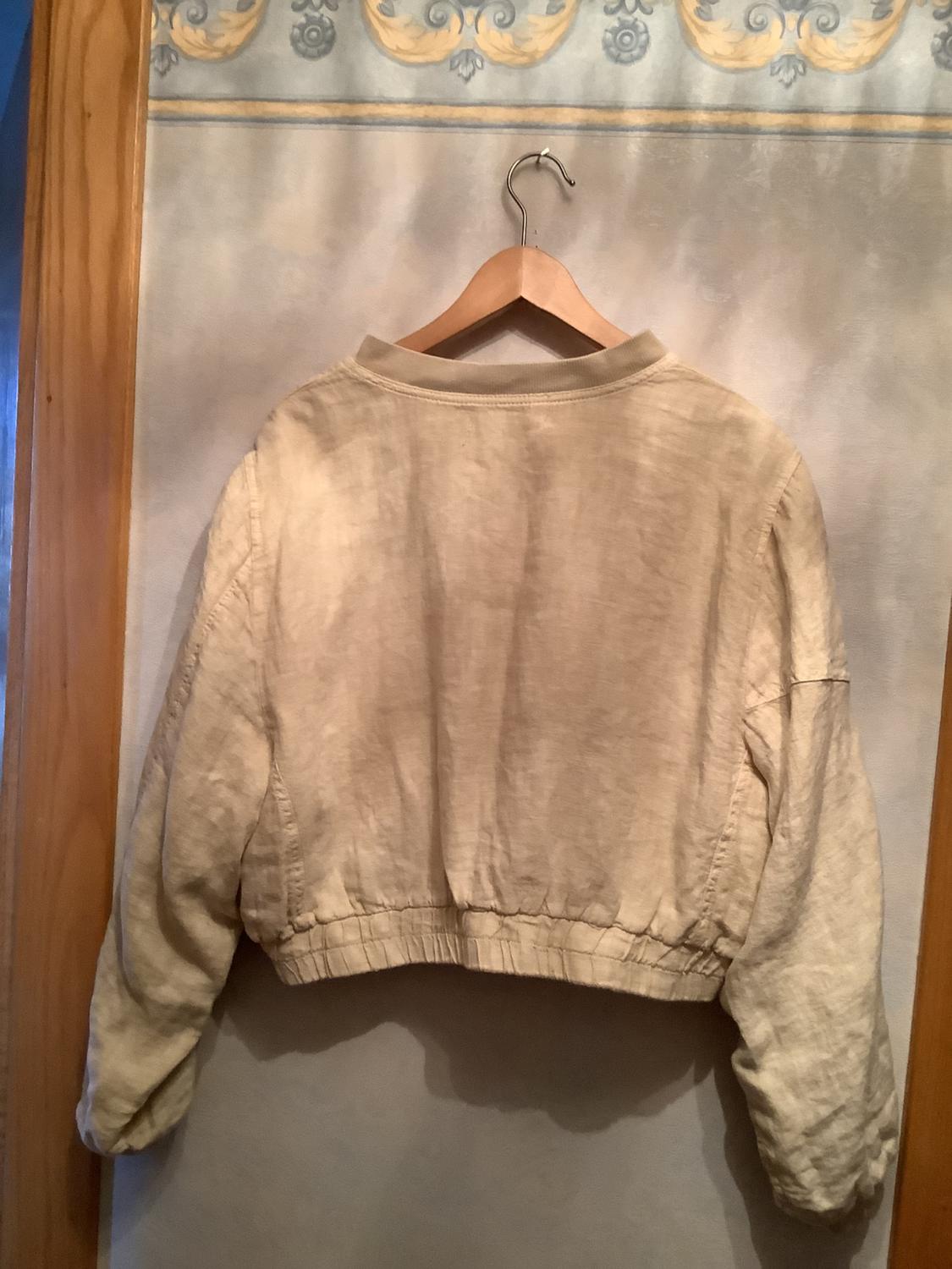 LINEN BOMBER JACKET WITH POCKETS - Image 2