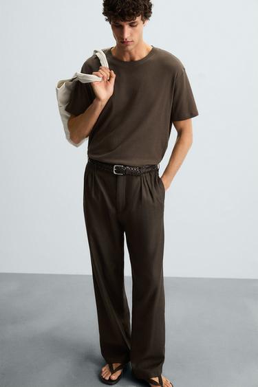 T-SHIRT COTON TEXTURÉ - Marron de Zara - Image 4