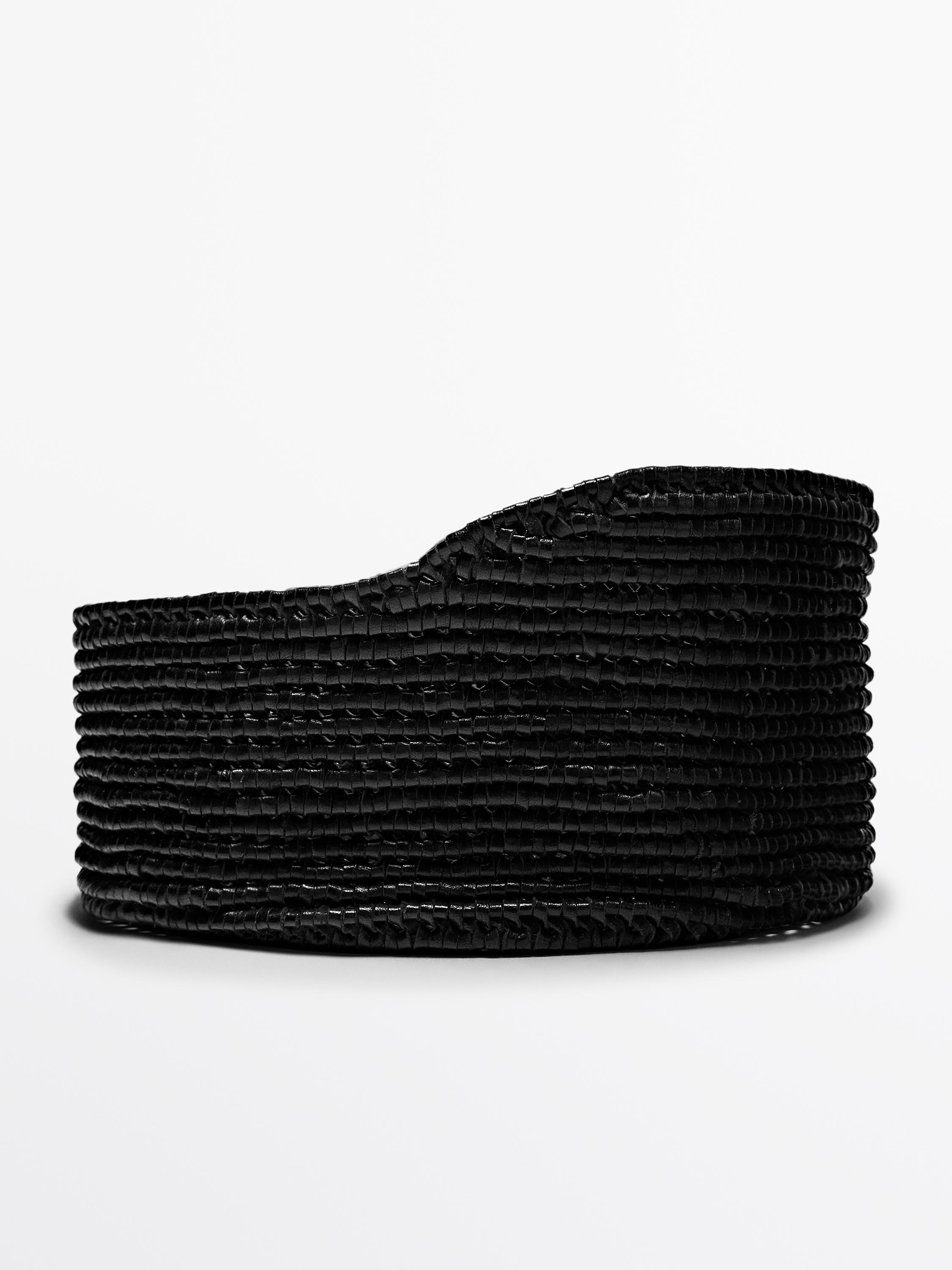 Braided nappa leather beanie