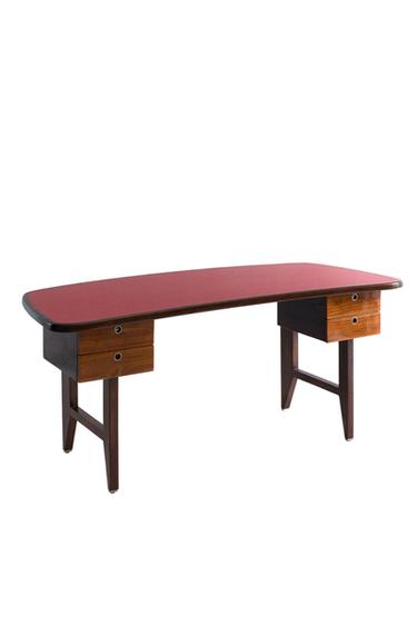 GLOSS TEAK WOOD DESK - Reds by Zara