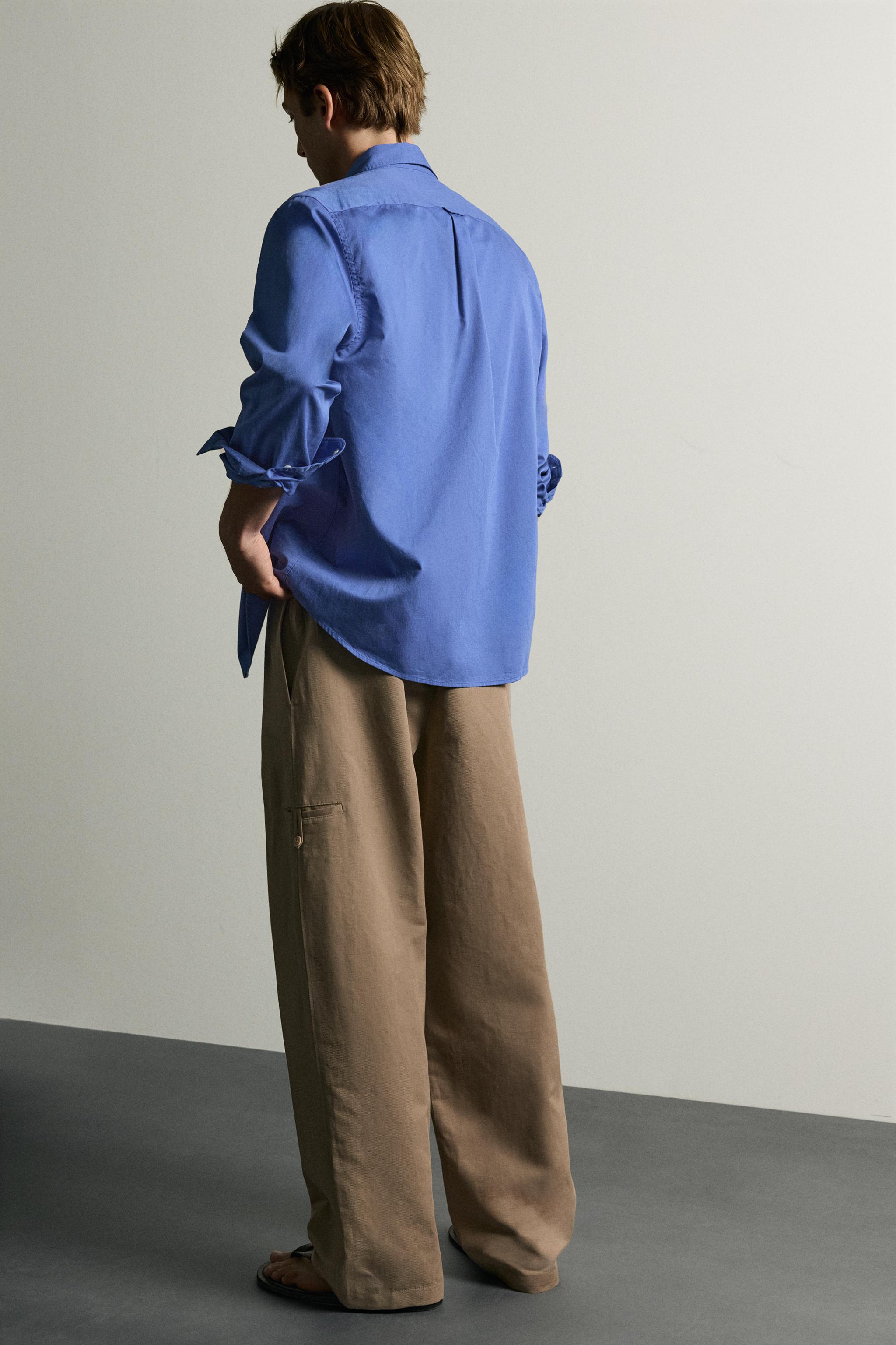 Мужские джинсы Zara RELAXED FIT PLEATED PANTS — фото 5