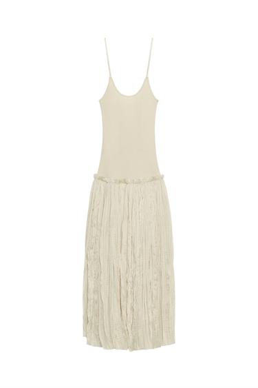 COMBINED MIDI DRESS - Beige-pink by Zara