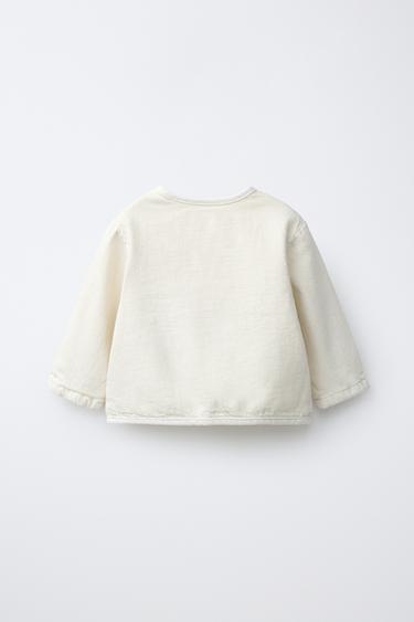 BLOUSON EN SERGÉ - Écru de Zara - Image 1