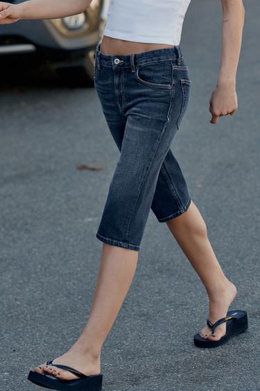 JEANS TRF CAPRI TAILLE NORMALE - Bleu marine de Zara - Image 3