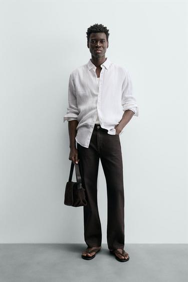 CAMISA 100% LINO - Blanco de Zara - Imagen 0