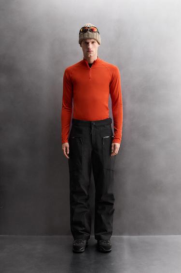 Zara COMPRESSION QUARTER-ZIP SKI T-SHIRT - Intense red - Image 0