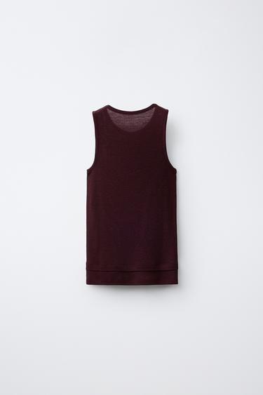 T-SHIRT AVEC LIN - Marron de Zara - Image 1
