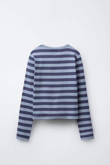 T-SHIRT BRODÉ PAILLETTES - rayures de Zara - Image 1